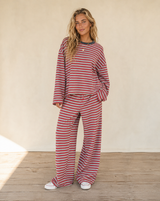 Poppy Stripe Long Sleeve Top