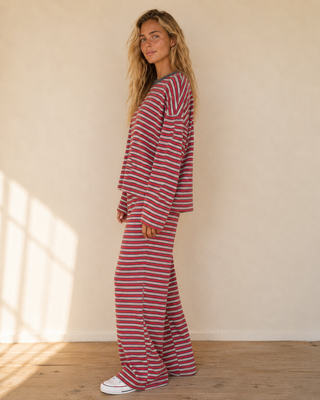 Poppy Stripe Long Sleeve Top