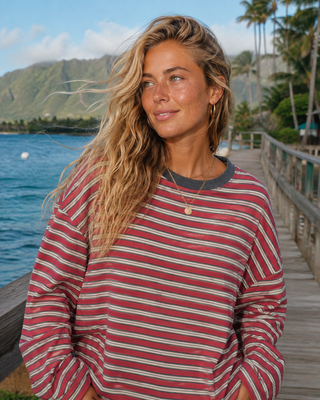 Poppy Stripe Long Sleeve Top