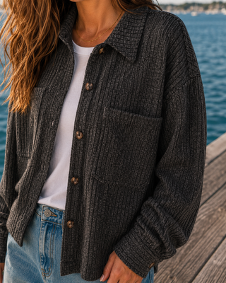 Thames Street Corduroy Shirt - Black