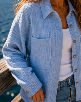 Thames Street Corduroy Shirt - Blue