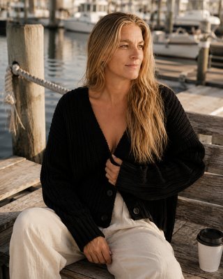 The Driftwood Cable Cardigan - Black