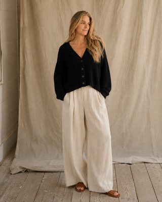 The Driftwood Cable Cardigan - Black
