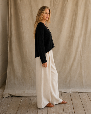 The Driftwood Cable Cardigan - Black