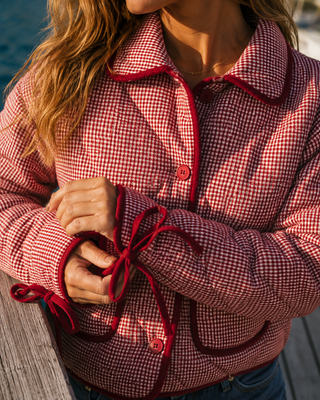 Ruby Gingham Quilted Corduroy Jacket