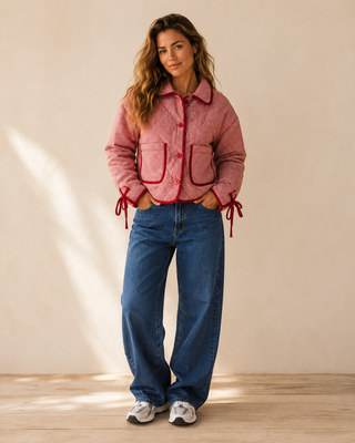 Ruby Gingham Quilted Corduroy Jacket