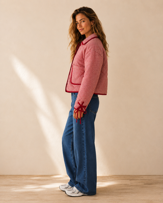 Ruby Gingham Quilted Corduroy Jacket