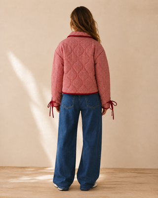 Ruby Gingham Quilted Corduroy Jacket