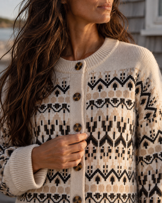 Lizzie Cardigan - Oat Tan Aztec
