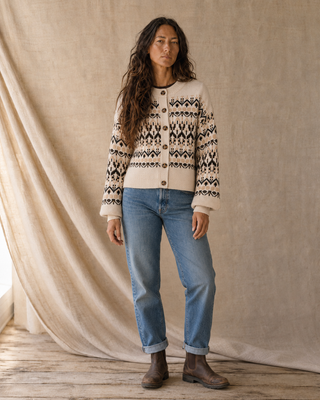 Lizzie Cardigan - Oat Tan Aztec