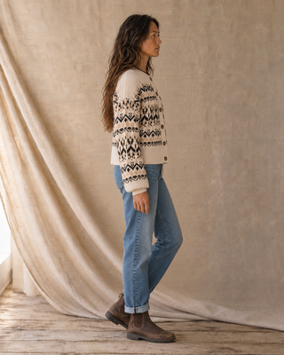Lizzie Cardigan - Oat Tan Aztec