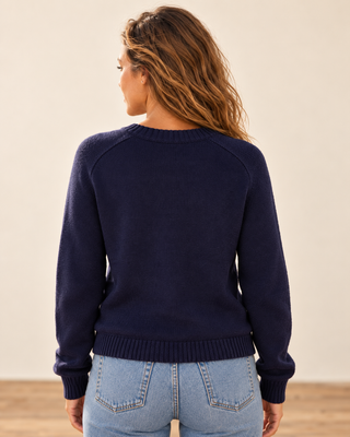 Claws Out Sweater - Navy/Red