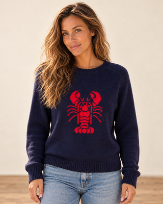 Claws Out Sweater - Navy/Red