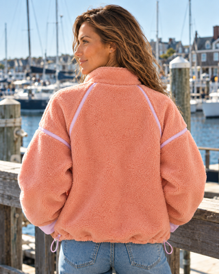 Zip & Chill Fleece Jacket - Coral/Lavender