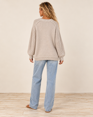 Beachside Cable Knit Sweater - Neutral