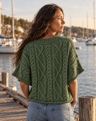 The Après Coast Knit Top - Dusty Green