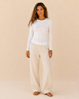 Salt Faded Long Sleeve Top - Off White