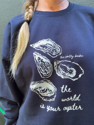 World Is Your Oyster Sweatshirt-Navy
