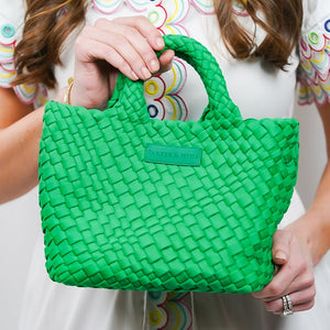 PARKER & HYDE Mini Woven Tote bag-Kelly Green