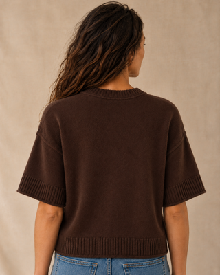 The Classic Knit Top - Dark Brown