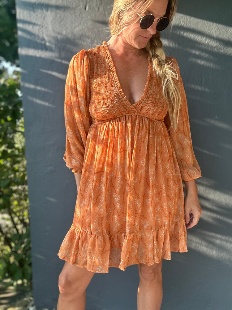 Orange Bliss long sleeve dress