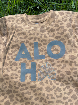 Aloha Arch Mommy & Me Tees & Onesies- Brown Leopard