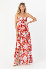 TIARE Hawaii Emilia maxi dress-Monstera Rust