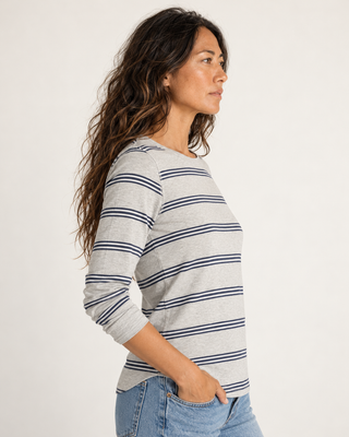 Stacy Top - Grey Multi Stripe
