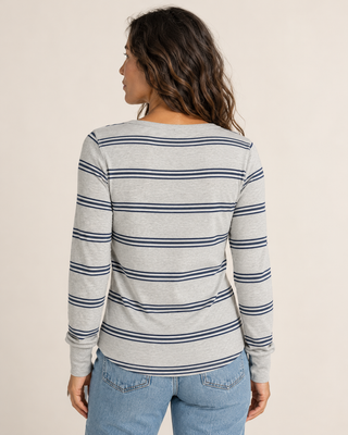 Stacy Top - Grey Multi Stripe