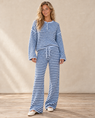 Ella Striped Henley Knit Top