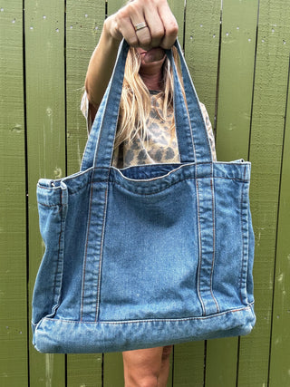 Easy Blue Shoulder Tote Bag