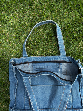 Easy Blue Shoulder Tote Bag