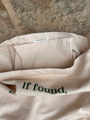 If Found farmers market tote bag