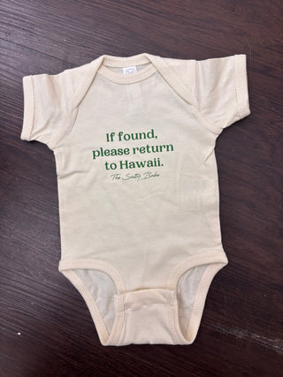 If Found Return To Hawaii Kids Tee and Onesie