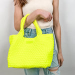 PARKER & HYDE Classic Woven Tote-Neon Yellow