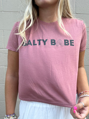 Salty Babe Arch crop tee