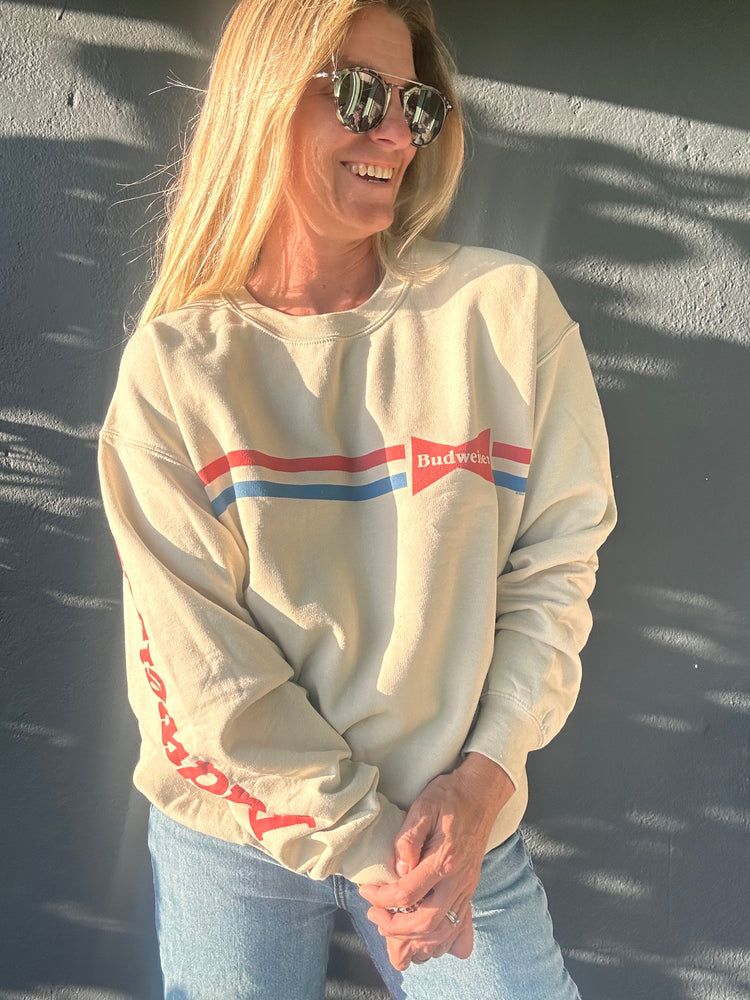 Bud striped fleece sweatshirt