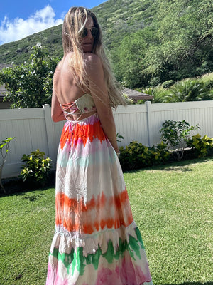 MAAJI Rainbow Dye Natasha strapless maxi dress