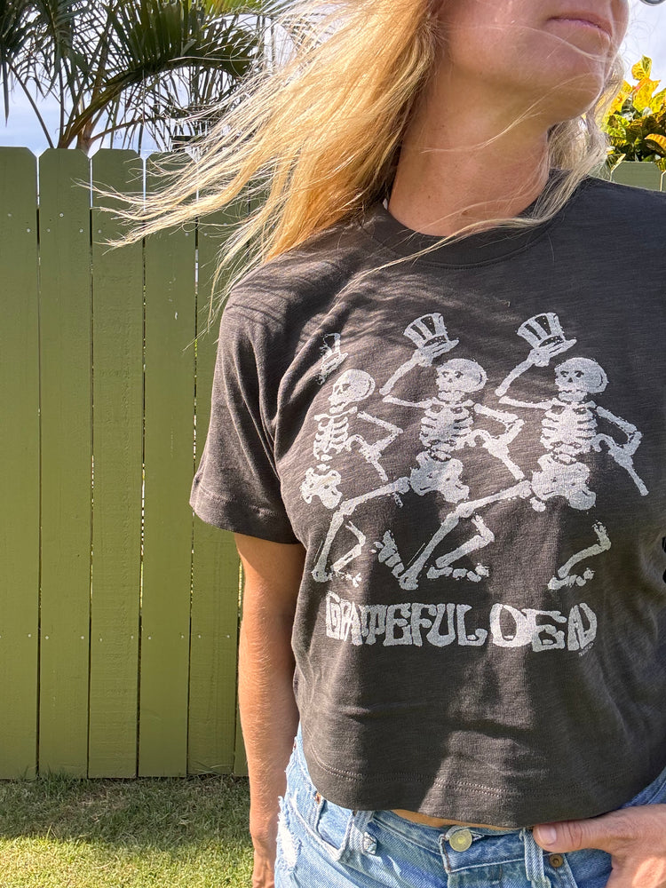 Grateful Dead Skeleton crop tee