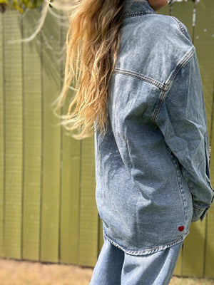 SABBI Denim long sleeve shacket