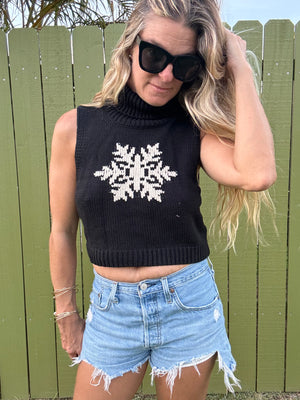 Snowflake knit sweater tank