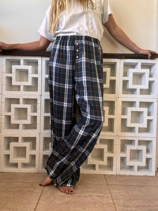 Classic Plaid Wide Leg Lounge Pants