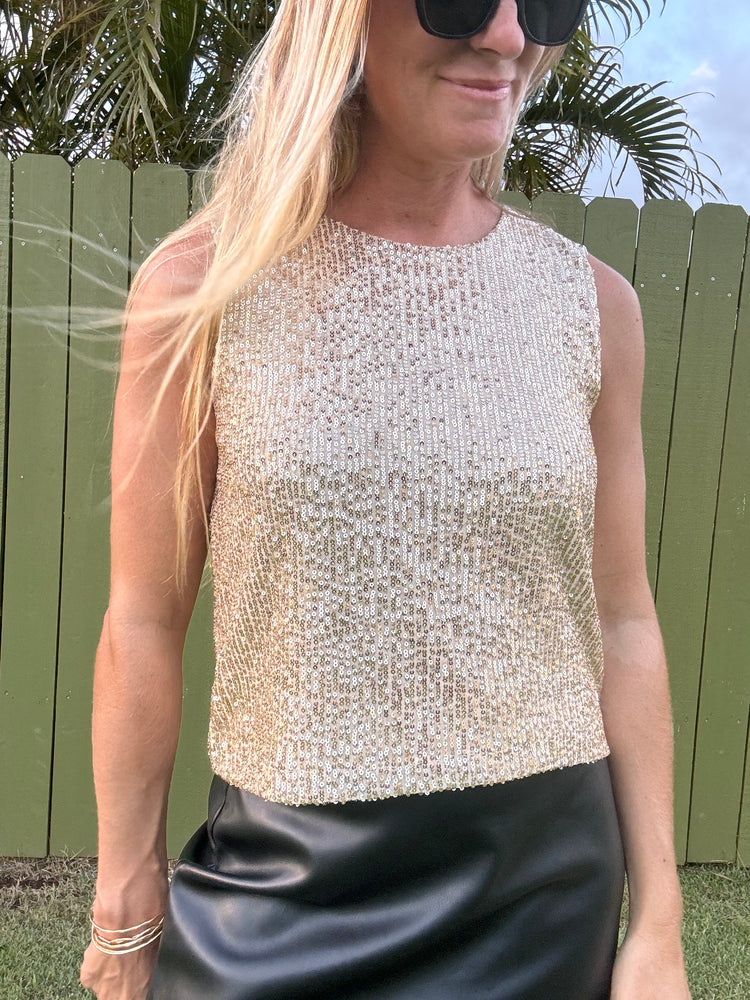 ZSUPPLY Sloane Sequin top-Champagne