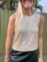 ZSUPPLY Sloane Sequin top-Champagne