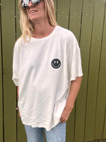 Check My Smile oversized tee-White