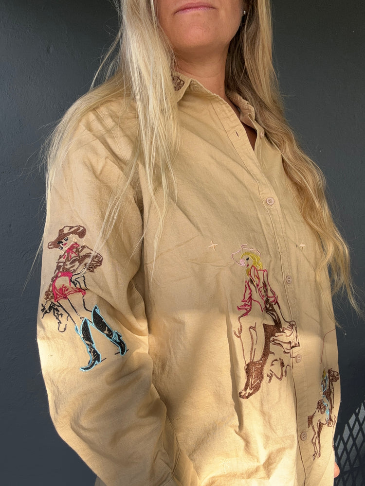 Ride Em Cowboy Embroidered Shirt