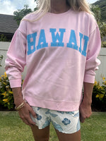Hawaii Pigment Dye crewneck sweatshirt-Hibiscus Pink