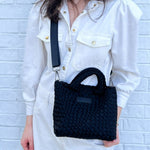 PARKER & HYDE Mini Woven tote bag-Black