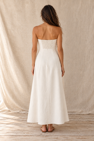 The Coastal Escape Strapless Maxi - Khaki