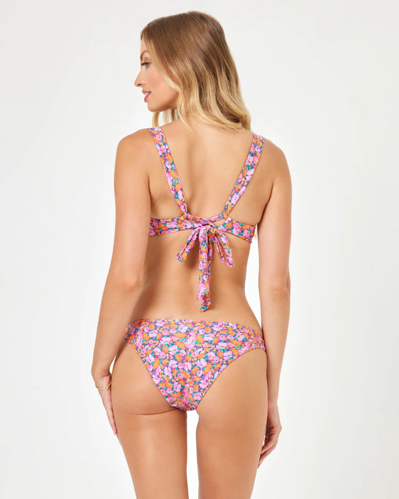 LSPACE Positively Poppies Camellia bikini top